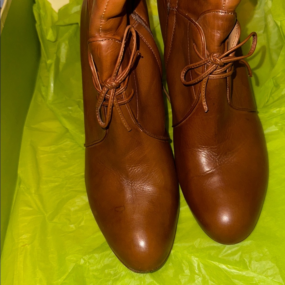 Max Studio knee high leather Remington Riding boots 
Caramel Color